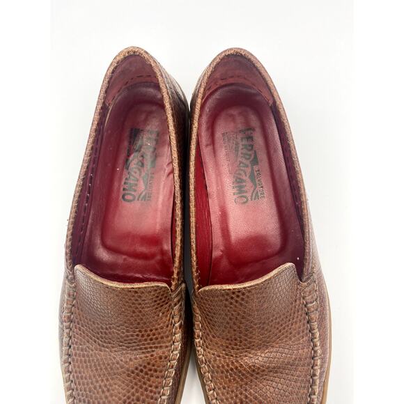 Salvatore Ferragamo Snakeskin Leather Loafers in Size 7 - Picture 2 of 7